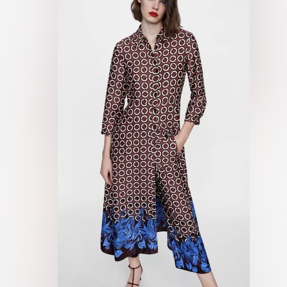 NWT ZARA 2 piece GEOMETRIC PRINTED DRESS and PANTS - Picture 12 of 12